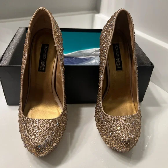 Benjamin Adams Modelo Rio Champagne Strass Shoes - Picture 3 of 5